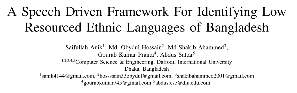 A Speech Driven Framework For Identifying Low Resourced Ethnic Languages of Bangladesh project preview